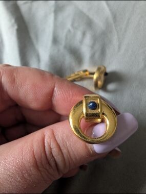 S.T. Dupont Paris Gold & Lapis Lazuli Blue Cabochon Cufflinks | Rare Vintage